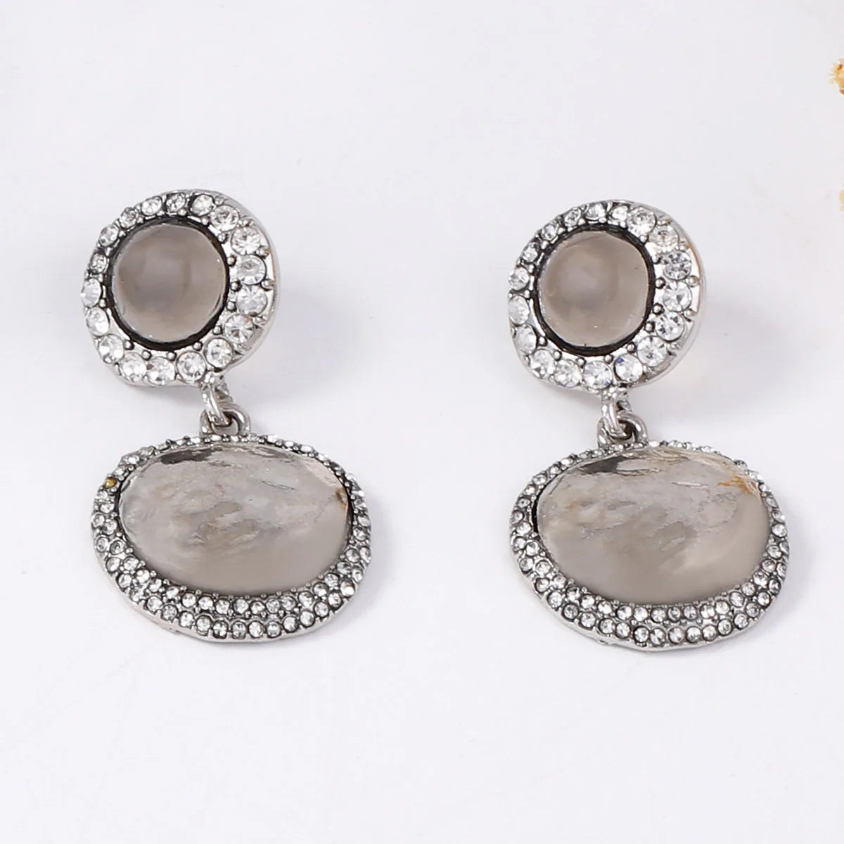 Pendientes Con Botón de Metal