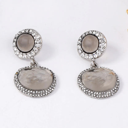 Pendientes Con Botón de Metal