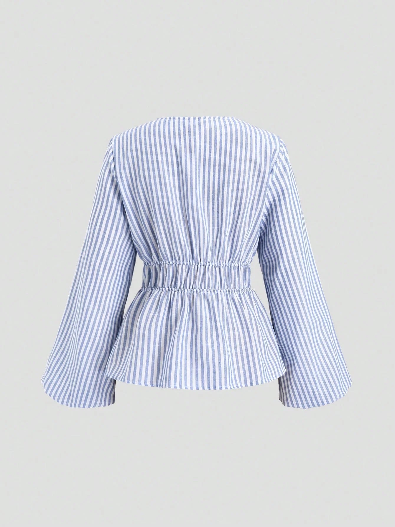 Camisa de Manga Abullonada con Lazo