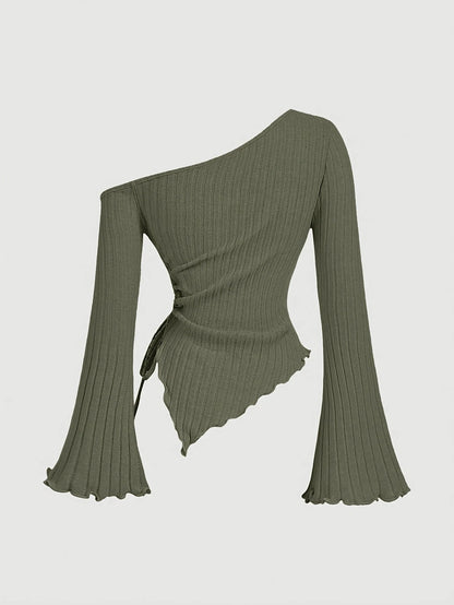 Blusa Con Hombro Asimétrico