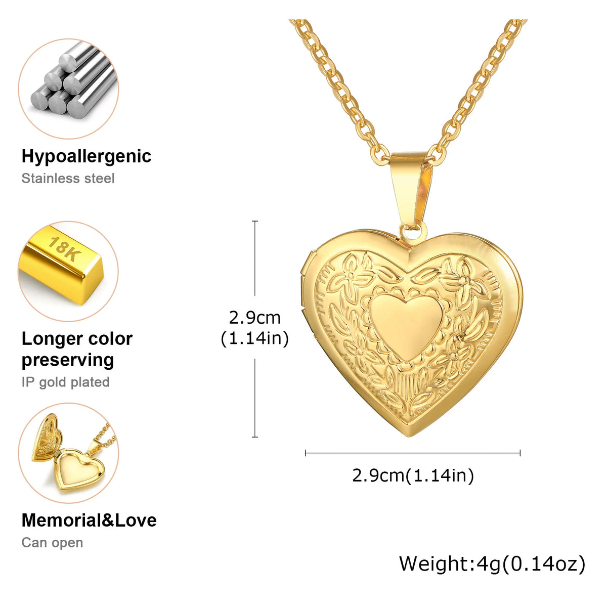 Collar con Relicario de Corazón - Diseño 13