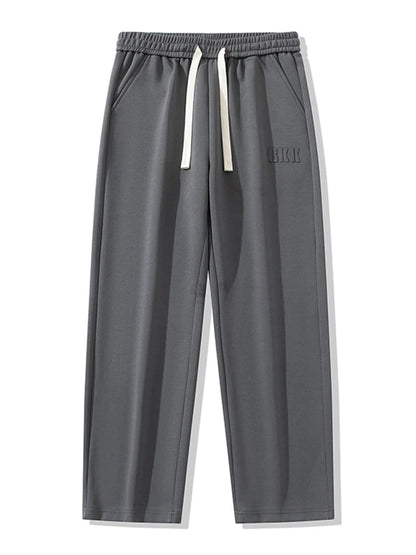 Pantalones de chándal rectos para hombre, pantalones de chándal de algodón de pierna ancha con cordón y letras, pantalones holgados deportivos, pantalones largos informales de talla grande 8XL
