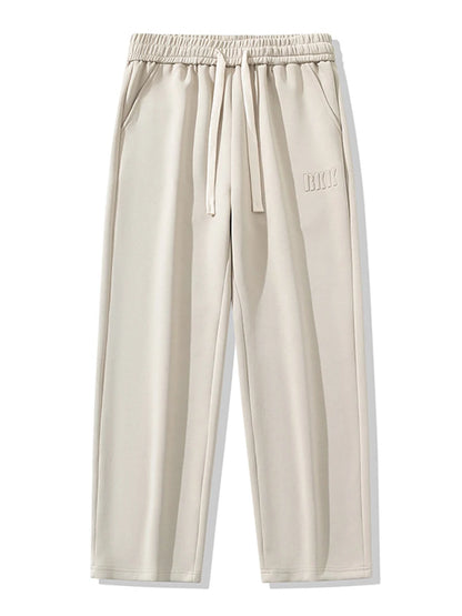 Pantalones de chándal rectos para hombre, pantalones de chándal de algodón de pierna ancha con cordón y letras, pantalones holgados deportivos, pantalones largos informales de talla grande 8XL