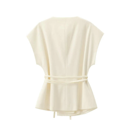 Conjunto de Pantalón y Top sin Mangas con Cuello en V