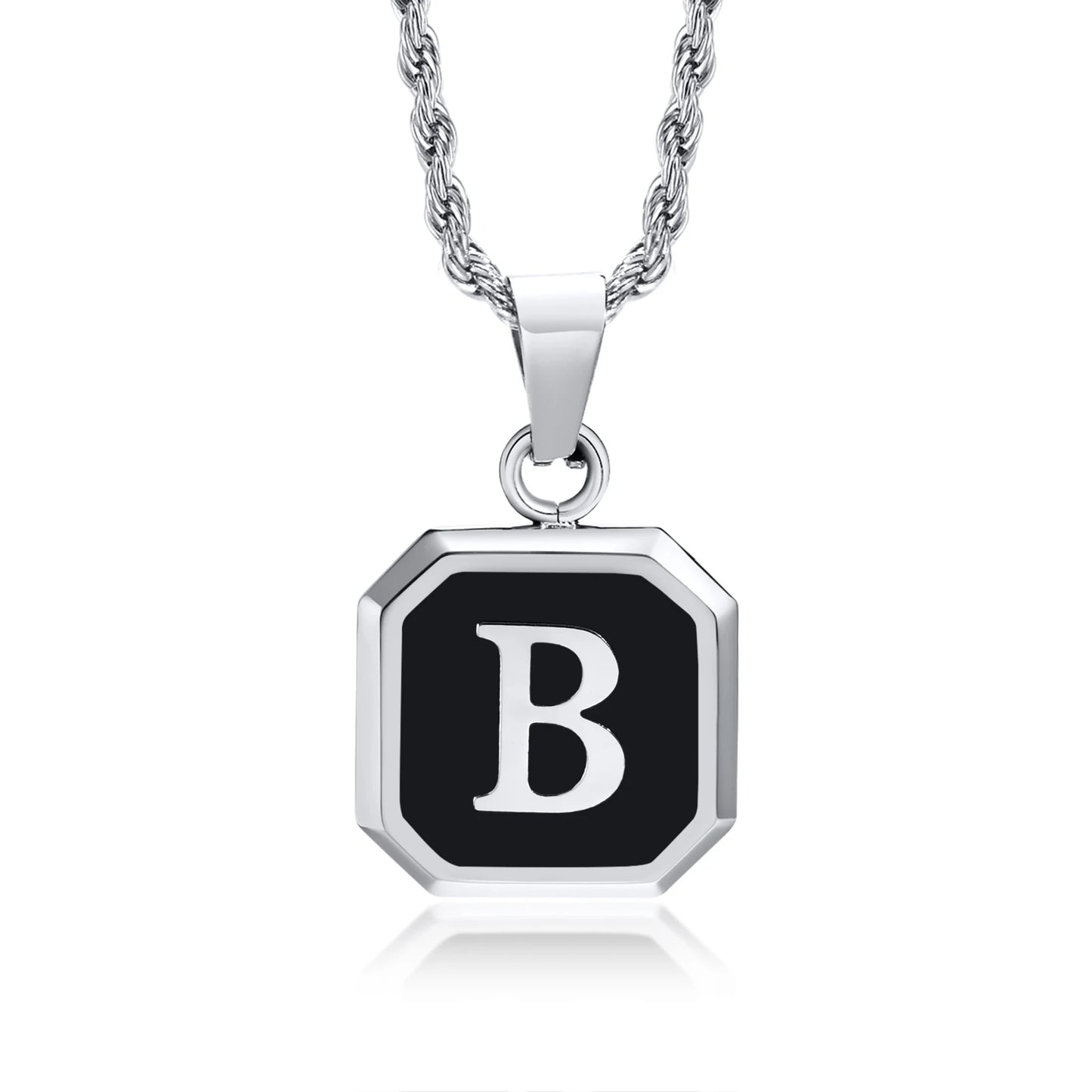 Collar Cuadrado Con Iniciales