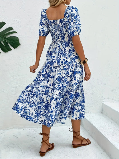 Vestido Largo con Estampado Floral