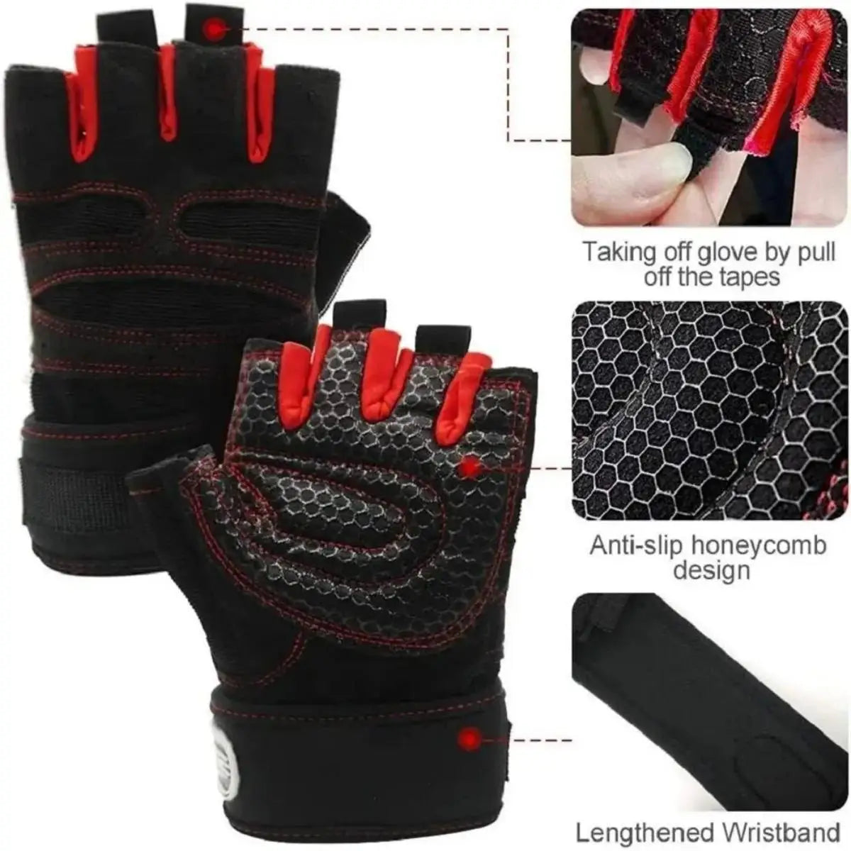 Guantes de gimnasio con muñequera - foto 2