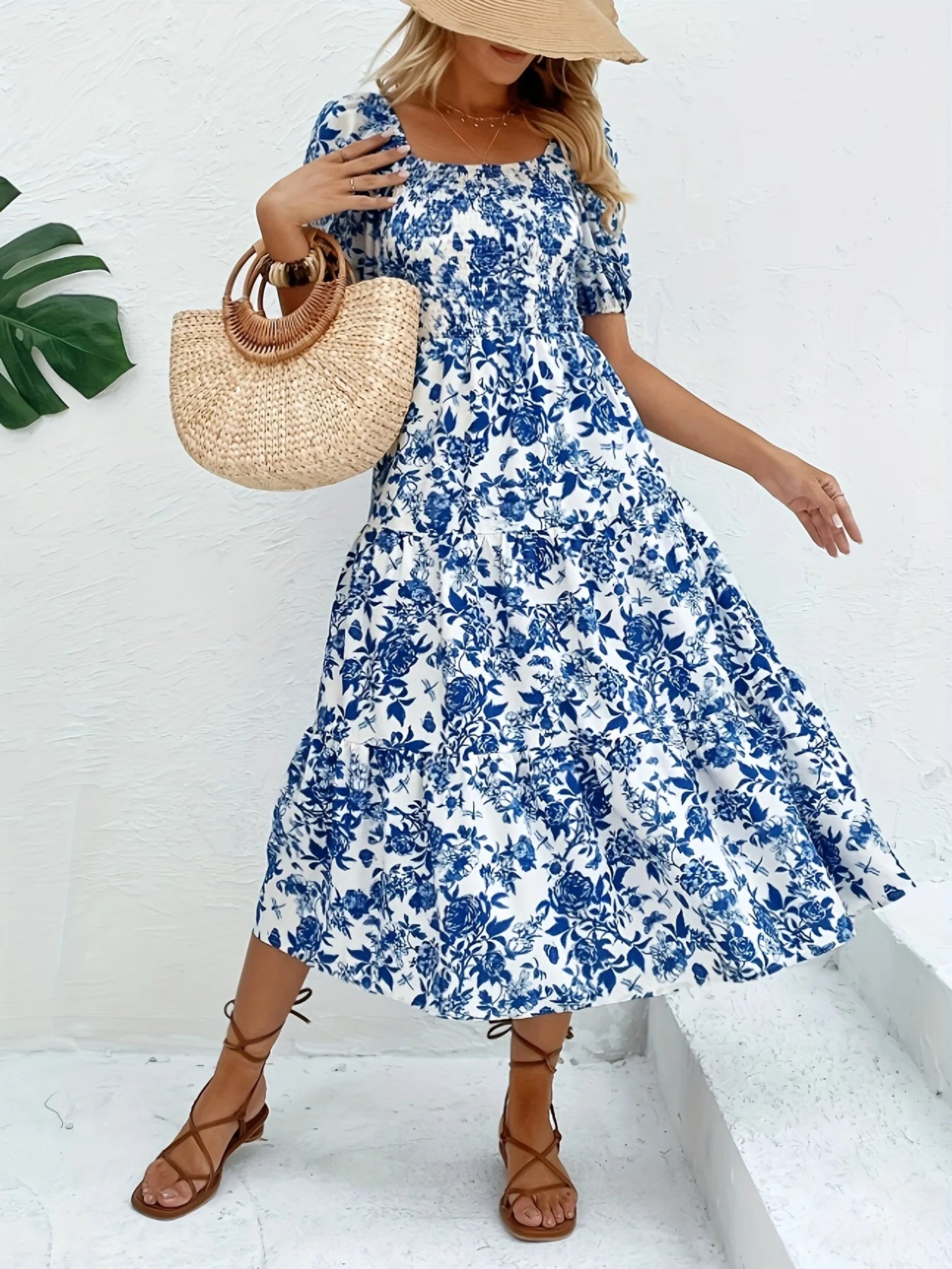 Vestido Largo con Estampado Floral