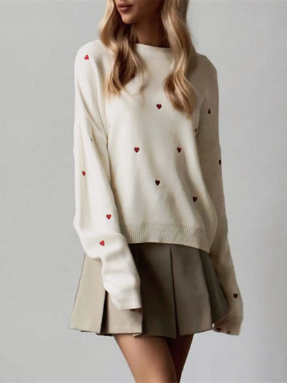 Suéter Con Bordado De Corazón