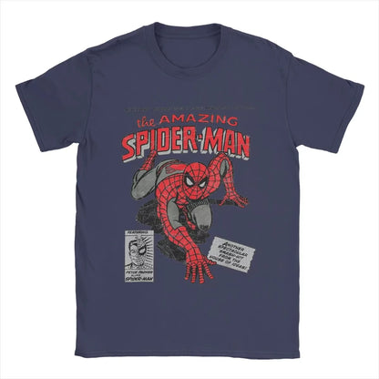 Spider-man Spiderman película Retro Comic hombres camisetas creativas cuello redondo Camiseta 100% algodón regalo de cumpleaños Tops