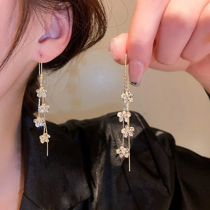 Pendientes Largos de Flor