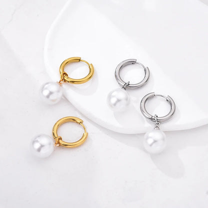 Pendientes De Perlas Blancas