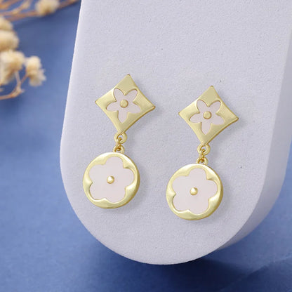 Pendientes Colgantes De Flor