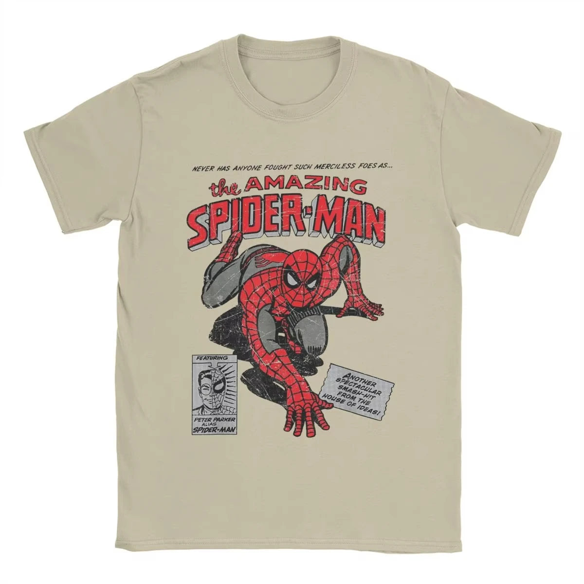 Spider-man Spiderman película Retro Comic hombres camisetas creativas cuello redondo Camiseta 100% algodón regalo de cumpleaños Tops