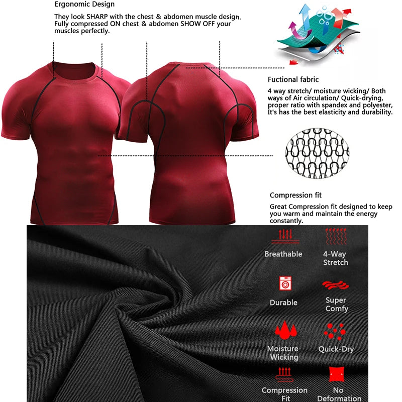 Camiseta de Compresión Lisa para Hombre - foto 6