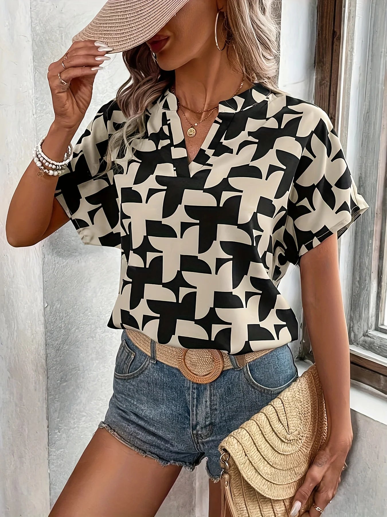 Camisa Con Cuello en V