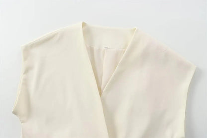 Conjunto de Pantalón y Top sin Mangas con Cuello en V