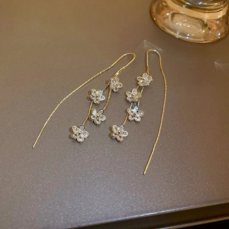 Pendientes Largos de Flor - foto 5