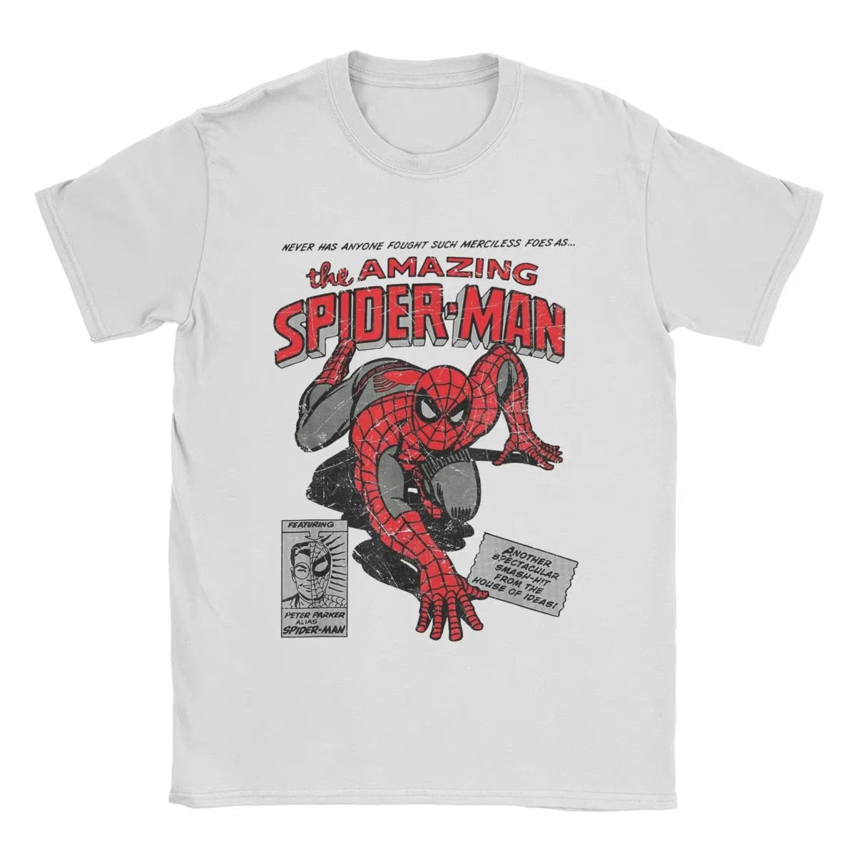 Spider-man Spiderman película Retro Comic hombres camisetas creativas cuello redondo Camiseta 100% algodón regalo de cumpleaños Tops