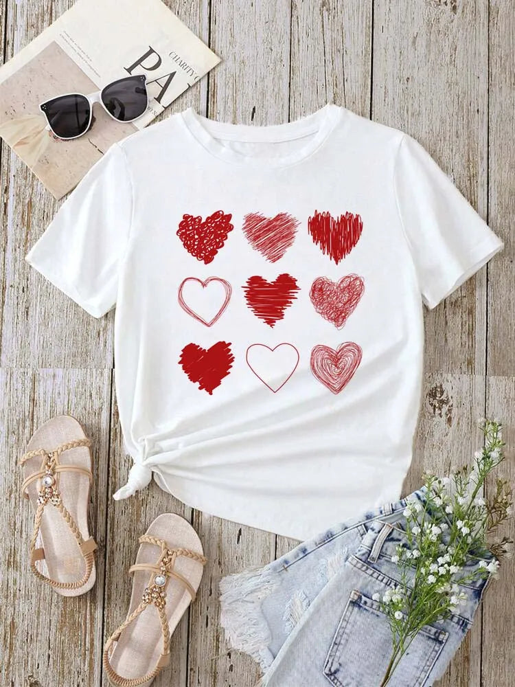 Camiseta Con Estampado De Corazón