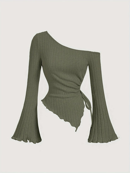Blusa Con Hombro Asimétrico
