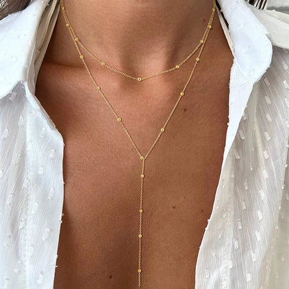 Collar Largo en Forma de Y - Dorado