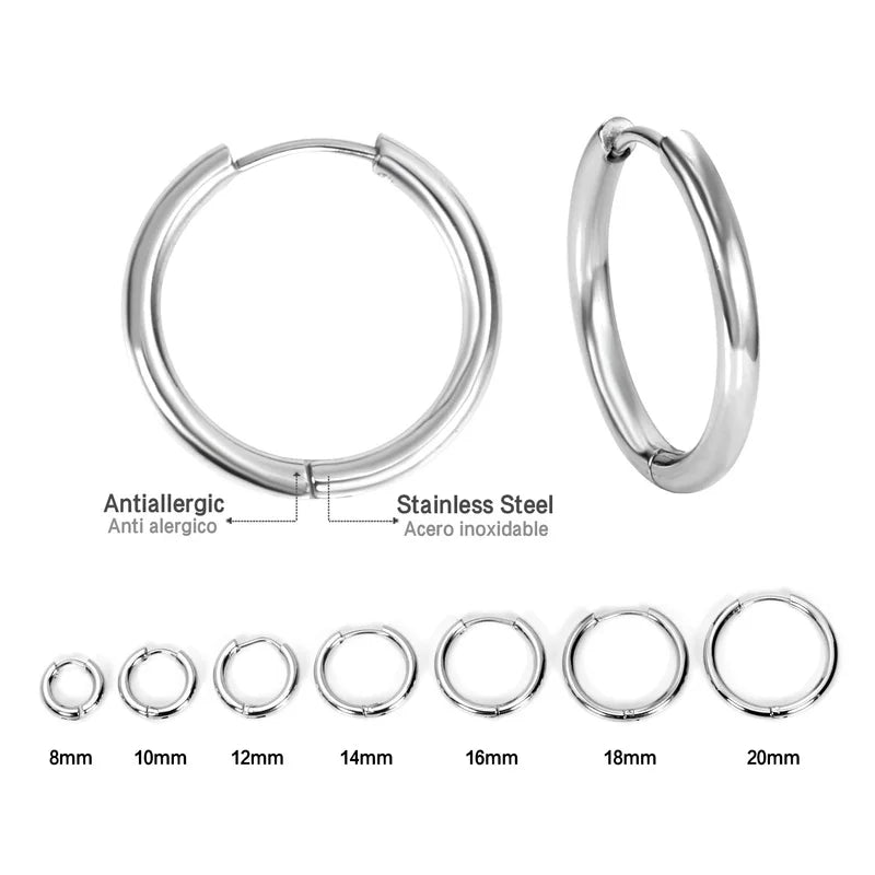 Aretes de aro de acero inoxidable - foto 6