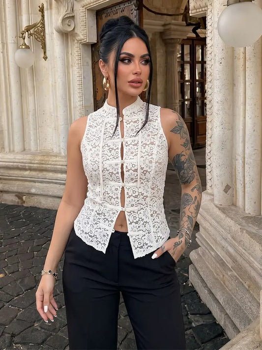 Chaleco de Encaje Blanco