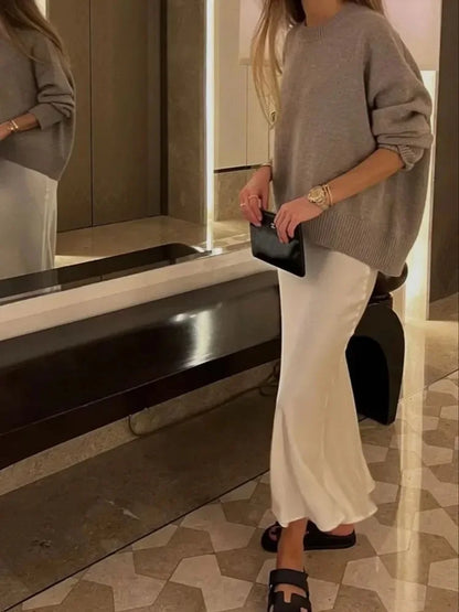 Falda Larga de Satén