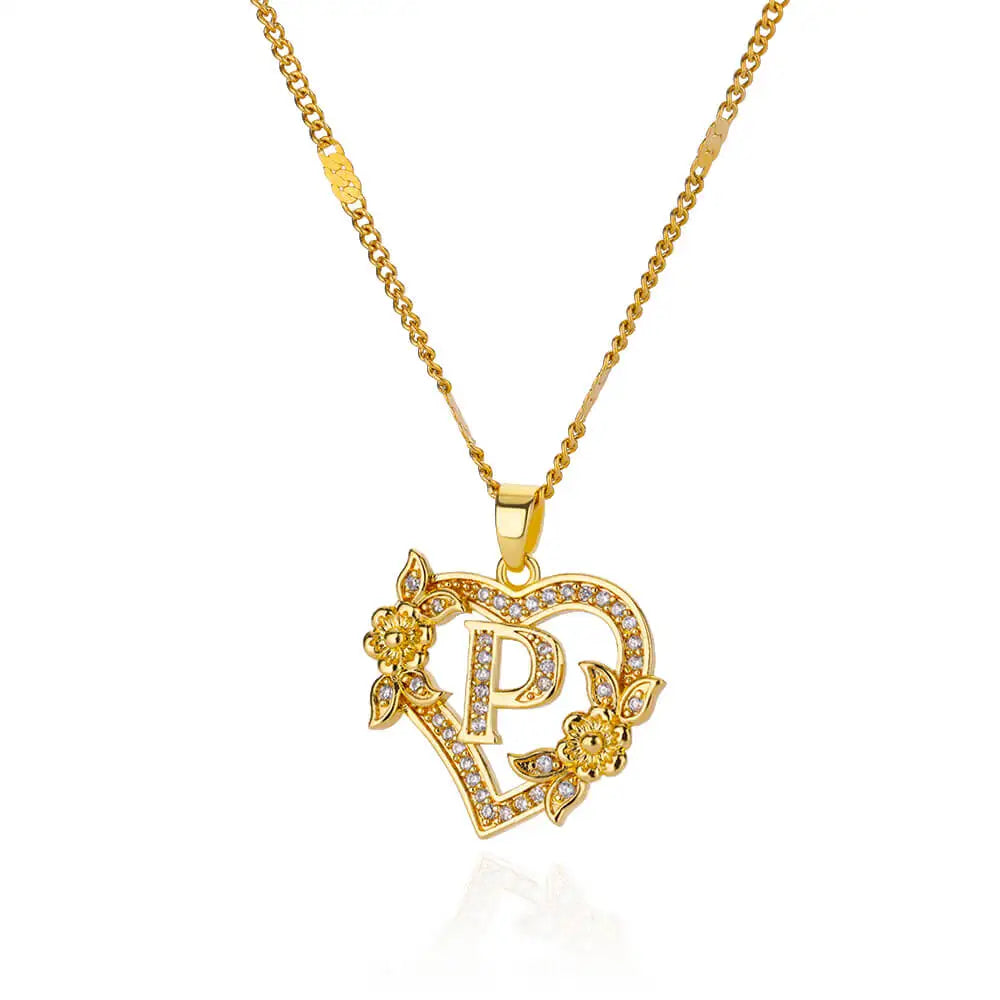 Collar con Inicial en Corazón - P
