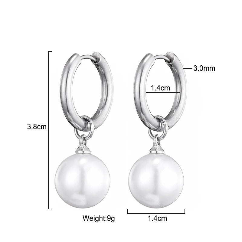 Pendientes De Perlas Blancas