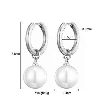 Pendientes De Perlas Blancas