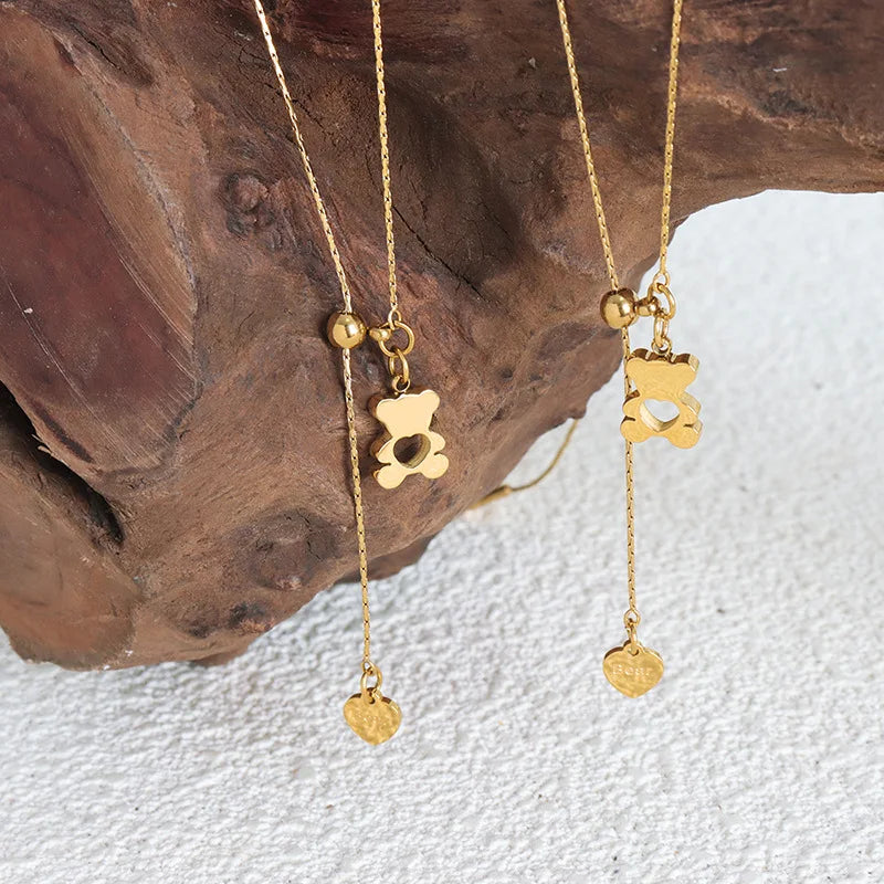 Collar Ajustable Con Colgante De Oso