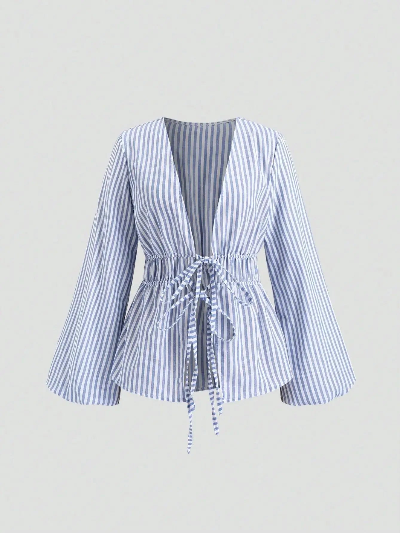 Camisa de Manga Abullonada con Lazo