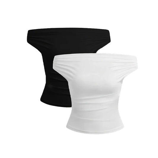 Conjunto de 2 Piezas de Top Asimétrico