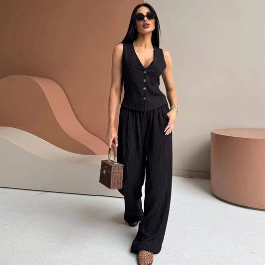 Conjunto de Pantalon y Chaleco sin Mangas