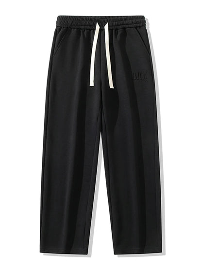 Pantalones de chándal rectos para hombre, pantalones de chándal de algodón de pierna ancha con cordón y letras, pantalones holgados deportivos, pantalones largos informales de talla grande 8XL