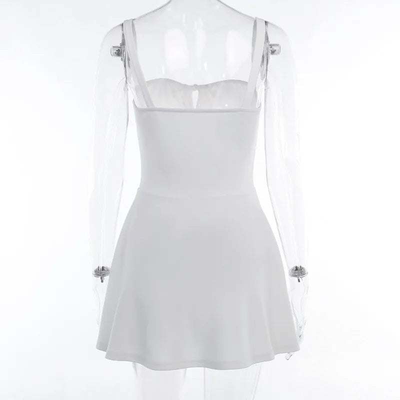 Moda de verano, bolso para mujer, falda a la cadera, estilo europeo y americano, dulce vestido básico con tirantes para mujer