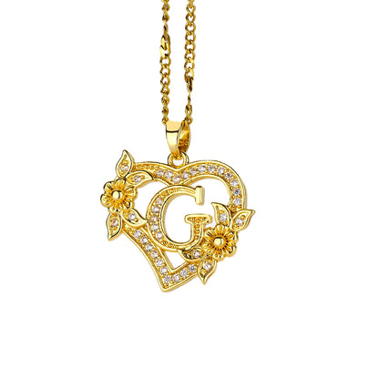 Collar con Inicial en Corazón - G