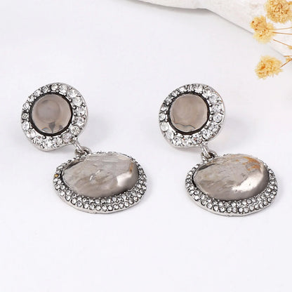 Pendientes Con Botón de Metal