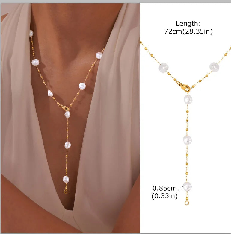 Collar Largo Lariat en Forma de Y - Diseño 16