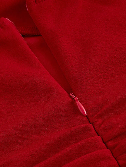 Vestido Halter Con Lazo Rojo