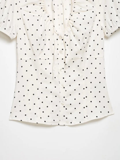 Blusa Con Estampado de Lunares