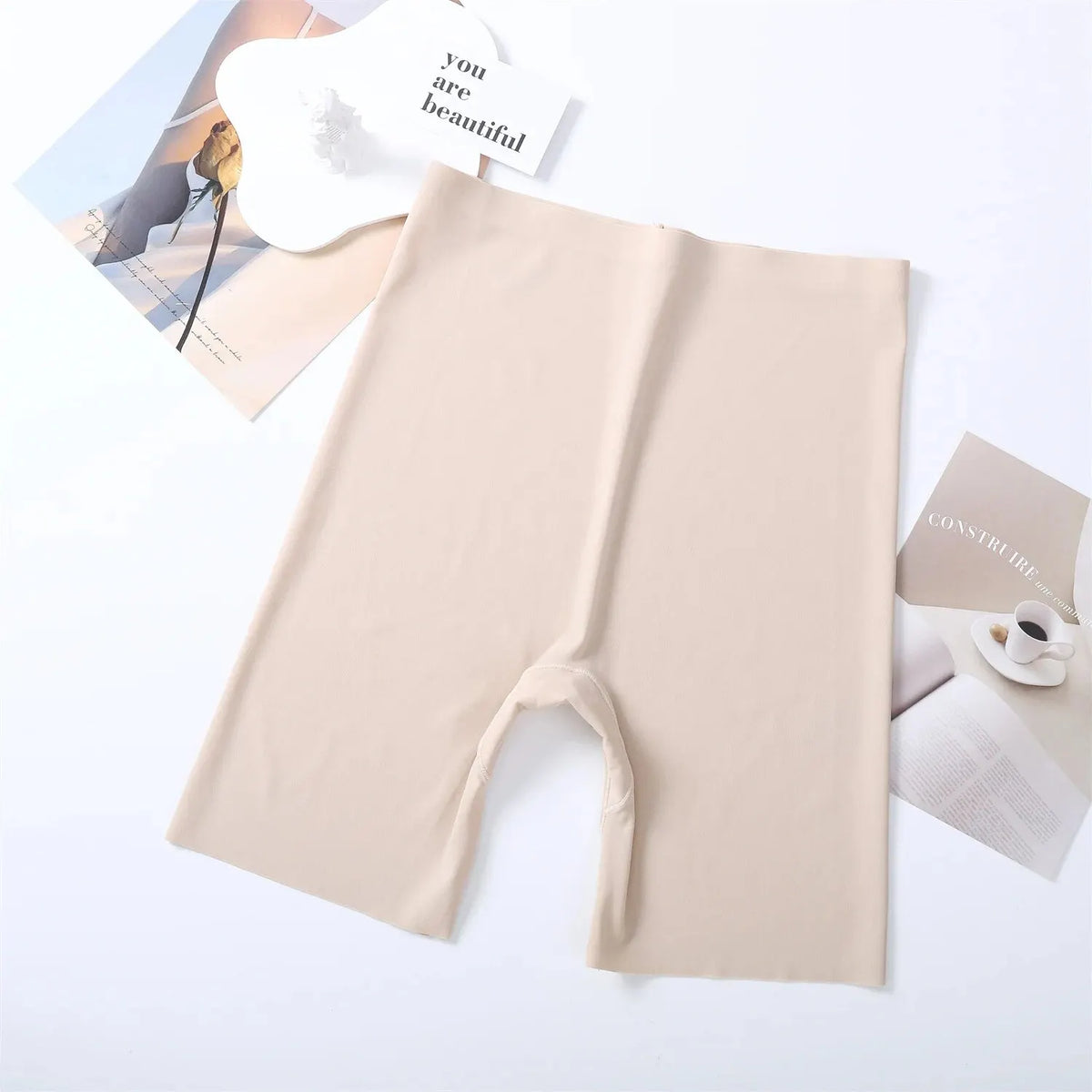 Short moldeador sin costuras de cintura alta - Beige / S