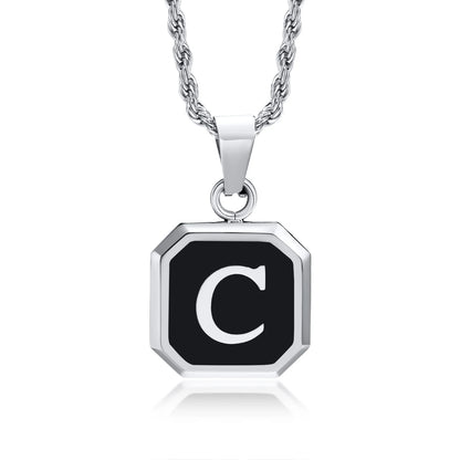 Collar Cuadrado Con Iniciales