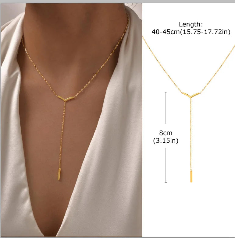 Collar Largo Lariat en Forma de Y - Diseño 4