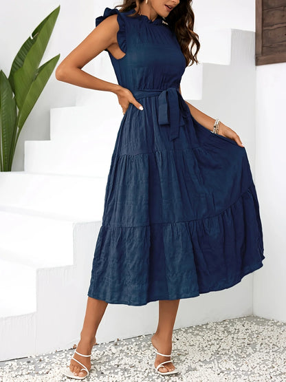 Vestido Midi Con Volantes