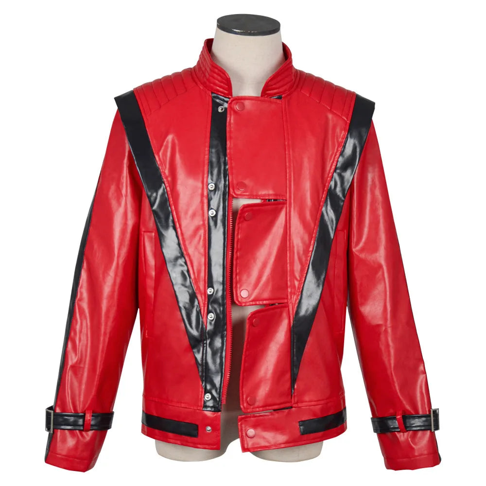 Michael Jackson-Chaqueta de Cuero Roja