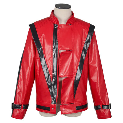 Michael Jackson-Chaqueta de Cuero Roja
