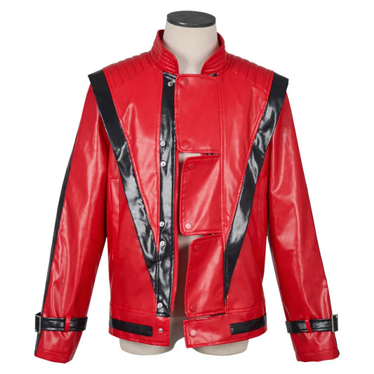 Michael Jackson-Chaqueta de Cuero Roja